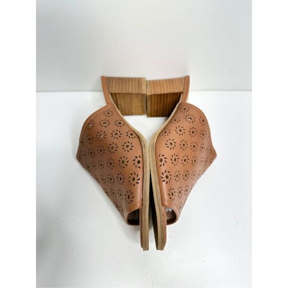 Jack Rogers Sandals Womens Size 6 Brown Roonie Open Toe Perforated Leather Slide - Picture 7 of 10